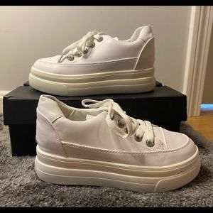 Cute White Platform Sneakers